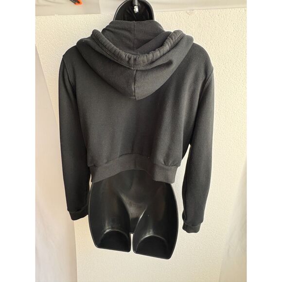Hollister Crop Feel Good Easy Full Zip Black Long Sleeve Hoodie Sweatshirt S - Picture 5 of 10